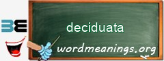 WordMeaning blackboard for deciduata